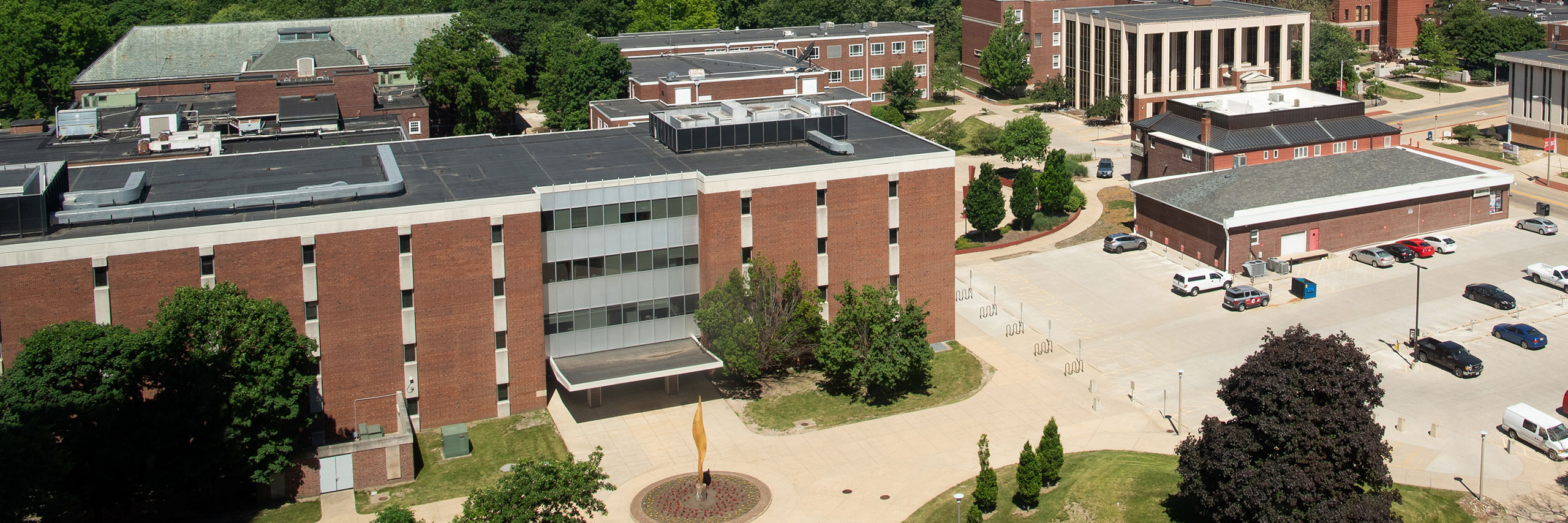 Aerial image of the Stevenson Hall Building.